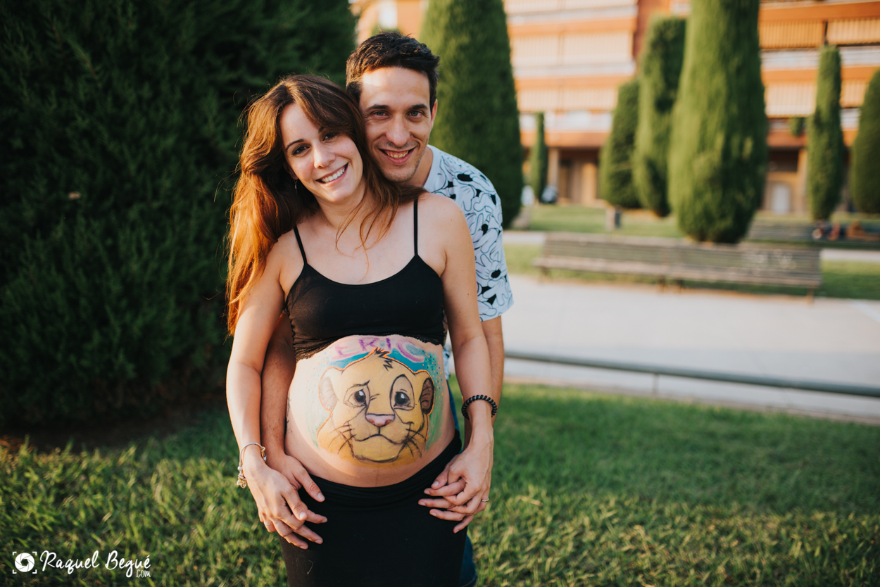 Sesión embarazo – Body paint El Rey León